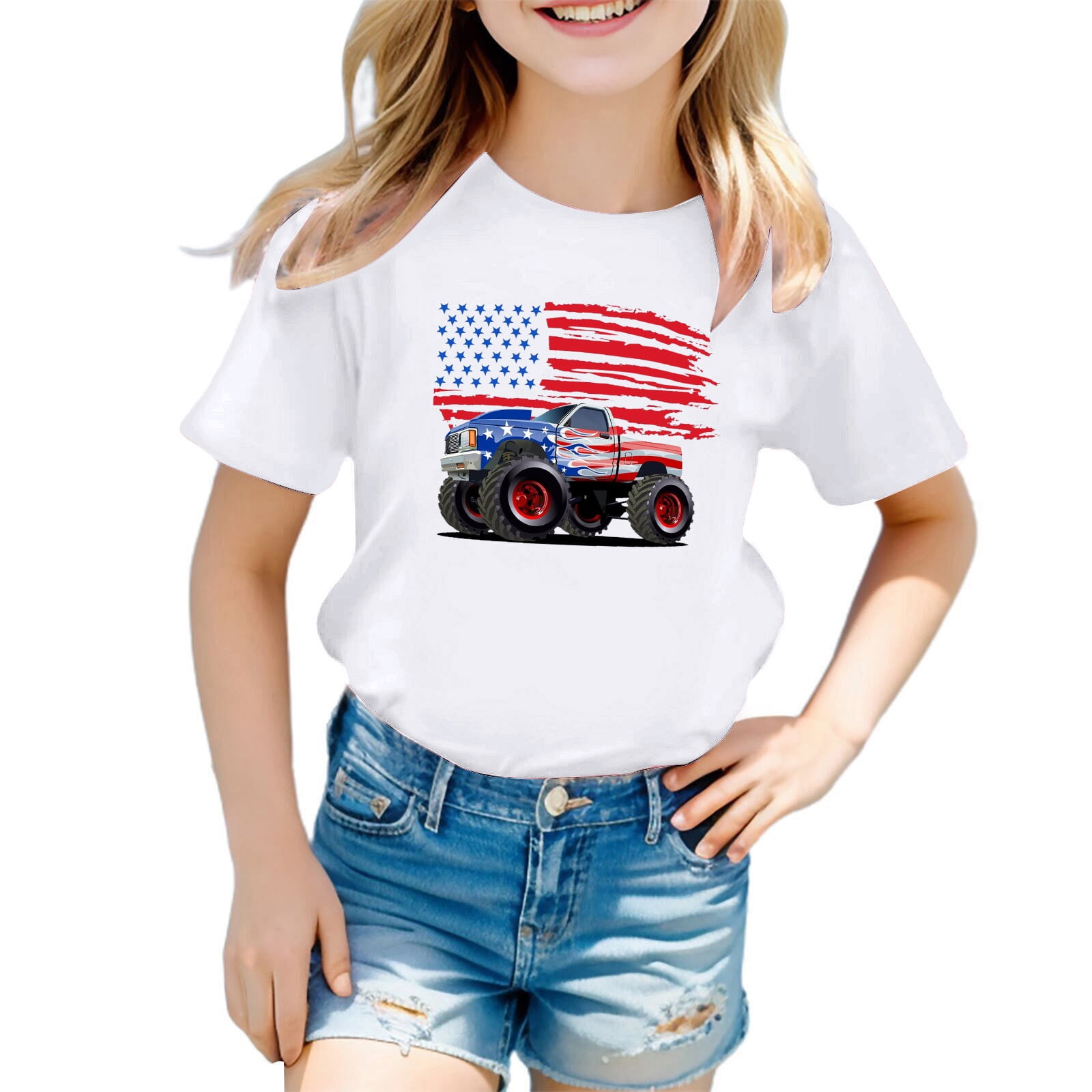 LUOGENLI Boys Shirts 6 Year Old Kids Boys Girls America Flag Shirts 4th of July T Shirt Toddler Girls Cotton Patriotic Tops Tee Independence Day Clothes Boys Shirts 6 Year Old 12-13 Years