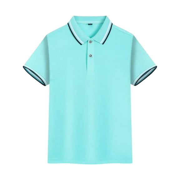 LUOGENLI Boys Shirts Size 14-16 Cotton Boys Girls Kids Solid Color Button down Comfortable Fabric T Shirt Lapel Short Sleeved Top Boys Shirts 5T Boys Shirts Size 6/7 Mint Green M12