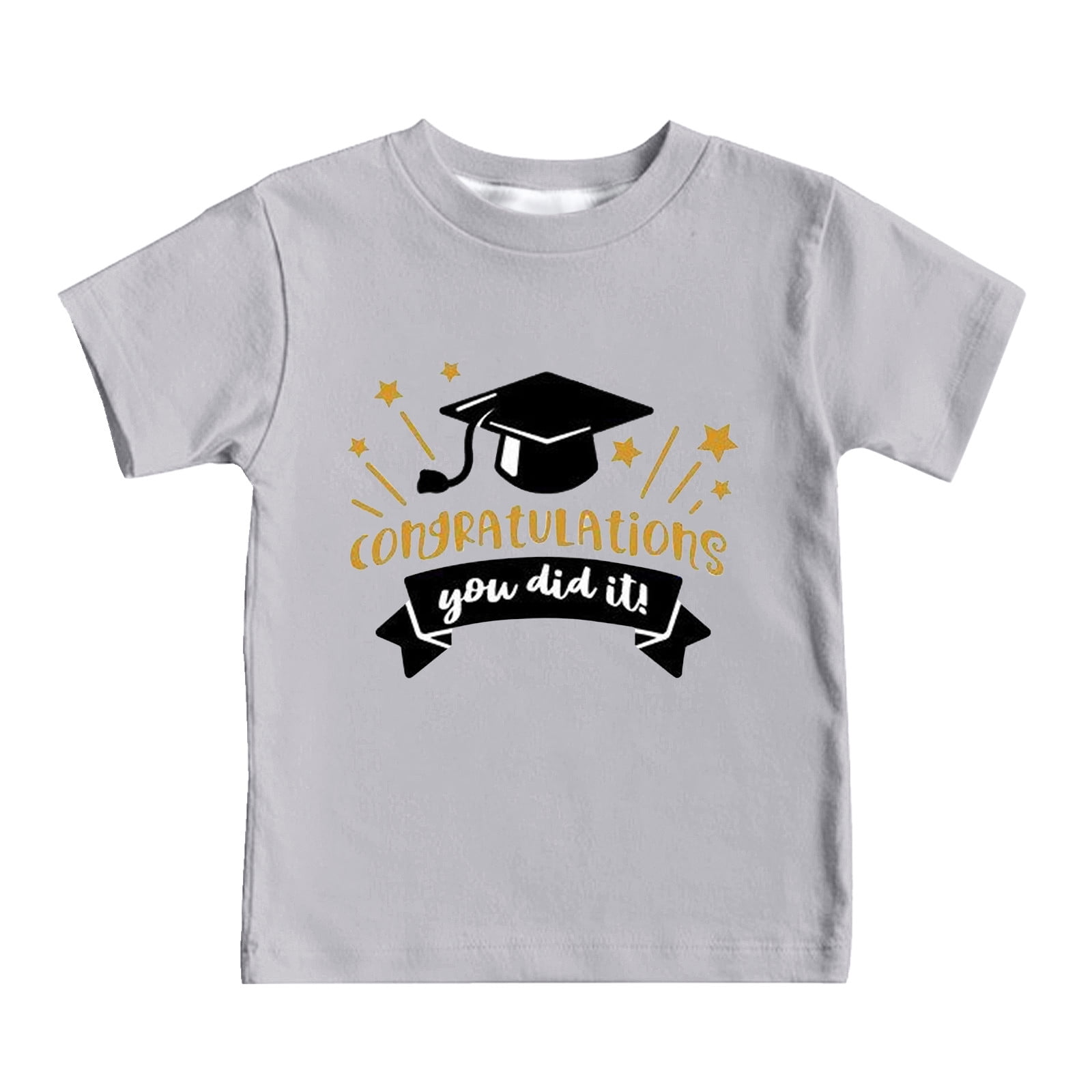 LUOGENLI Boys Shirts Size 6/7 Kids Summer Short Sleeve T Shirt Graduation Season Cap Print Comfortable Loose Tops Children's Clothing Boys Shirts Size 8 Long Sleeve Boys Tshirts 6 Years Old 8-9 Years
