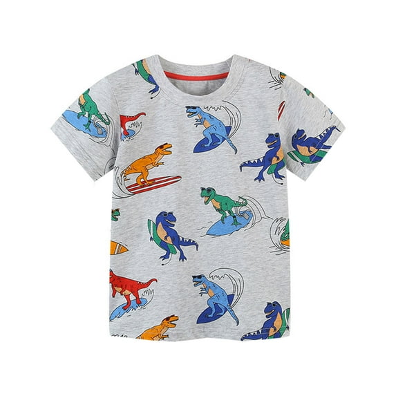 LUOGENLI Boys Shirts Size 6-7 Toddler Boys Girls Spring and Summer Print Short Sleeve T Shirts Boys Shirts Size 8-10 Youth Boys Shirts Size 5 T 4-5 Years