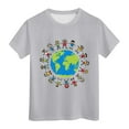thumbnail image 1 of LUOGENLI Boys Shirts Size 6T Kids Summer Comfortable Breathable Short Sleeve Tops Children Earth Cartoon Printed Children's Day Clothing Boys Shirts 6-8 Boys Shirts Size 14-16 Casual 8-9 Years, 1 of 4