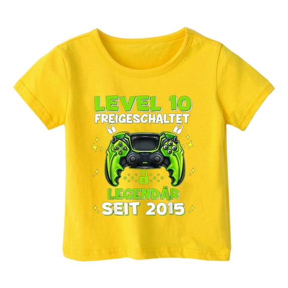 LUOGENLI Boys Shirts Size 7/8 Toddler Kids Baby Boys Cartoon Dinosaur Short Sleeve Crewneck T Shirts Tops Tee Clothes for 1-7 Years Boys T Shirts Size 7 Boys Shirts 2T f-Yellow Size 3-4 Years