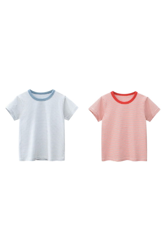 Boys Shirts Size 7 Long Sleeve Toddler Kids Baby Boys Girls Striped Short Sleeve Crewneck T Shirts Tops Tee Clothes for Children Boys Shirts Size 10-12 White 2 Pack 90