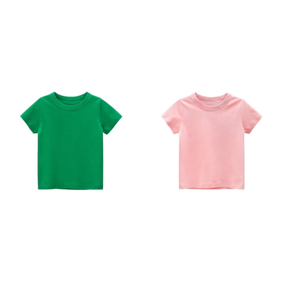 LUOGENLI Boys Shirts Size 8-10 Youth Toddler Kids Girls Boys Short Sleeve Basic T Shirt Casual Summer Tees Shirt Tops Solid Color Boys Shirts Size 5 T Boys Shirts Size 6T 2 Pack 110