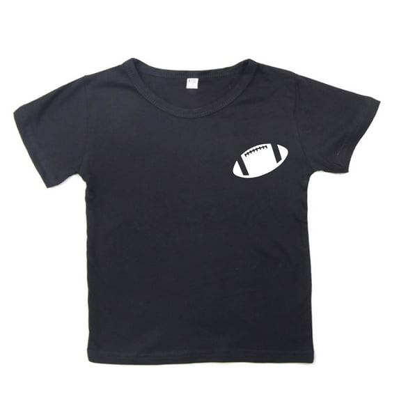 LUOGENLI Boys Shirts Size 8 Button down Shirts for Teen Kids Child Short Sleeve Rugby Football Letter Prints T Shirt Boys Girls Fans Gift Tops Boys Shirts 6 Pack Boys Shirts Black 10-11 Years