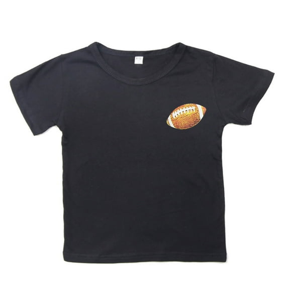 LUOGENLI Boys Shirts Size 8 Button down Shirts for Teen Kids Child Short Sleeve Rugby Football Letter Prints T Shirt Boys Girls Fans Gift Tops Boys Shirts 6 Pack Boys Shirts Black 10-11 Years