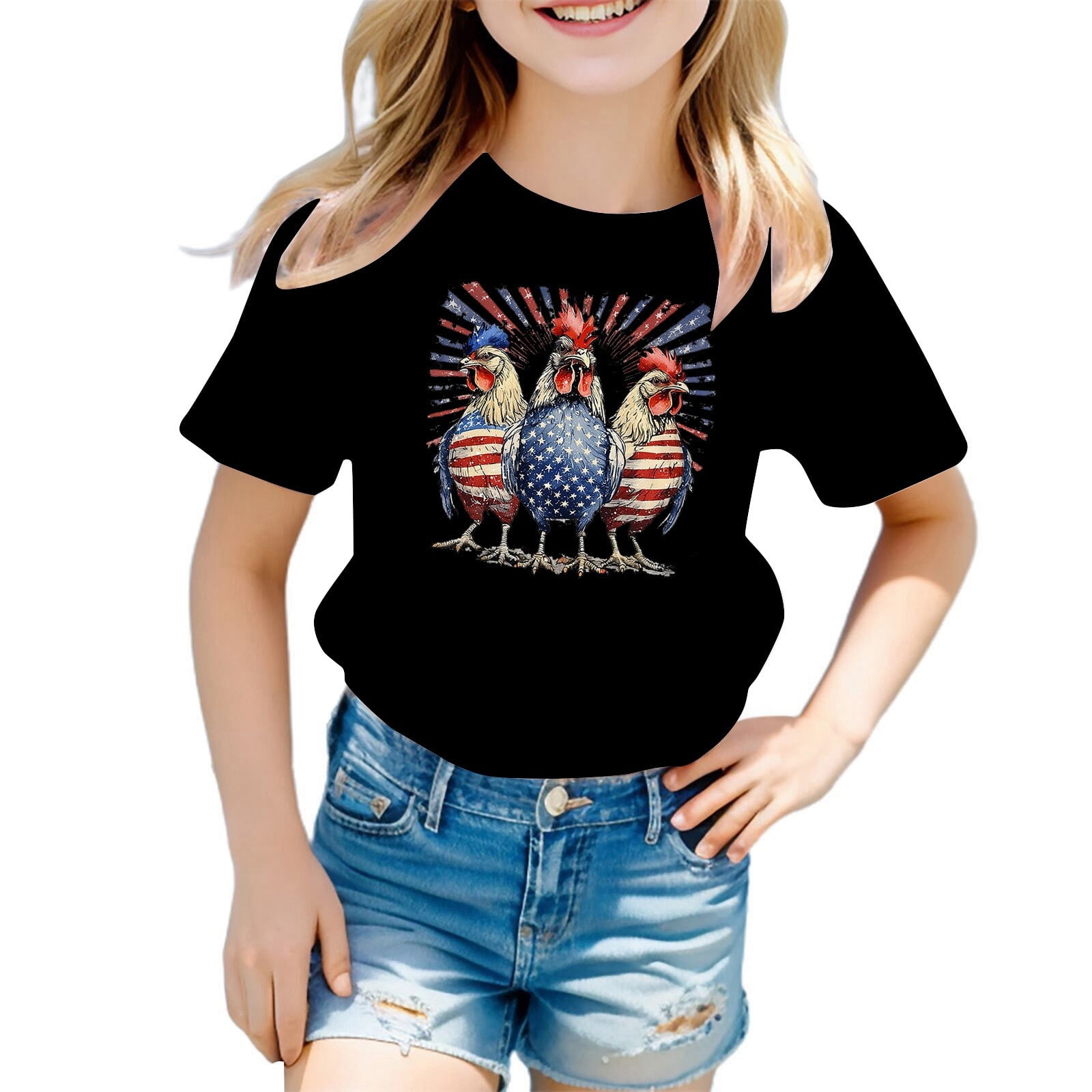 LUOGENLI Boys Shirts Size 8 Long Sleeve Toddler Kids Boys America Flag Shirts 4th of July T Shirt Girls Cotton Patriotic Tops Tee Independence Day Clothes Boys Tshirts 6 Years Old 10-11 Years