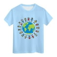 thumbnail image 1 of LUOGENLI Boys Shirts Size 8 Red Kids Summer Comfortable Breathable Short Sleeve Tops Children Earth Cartoon Printed Children's Day Clothing Boys Shirts 5T Size Boys Shirts Size 10-12 White 6-7 Years, 1 of 4