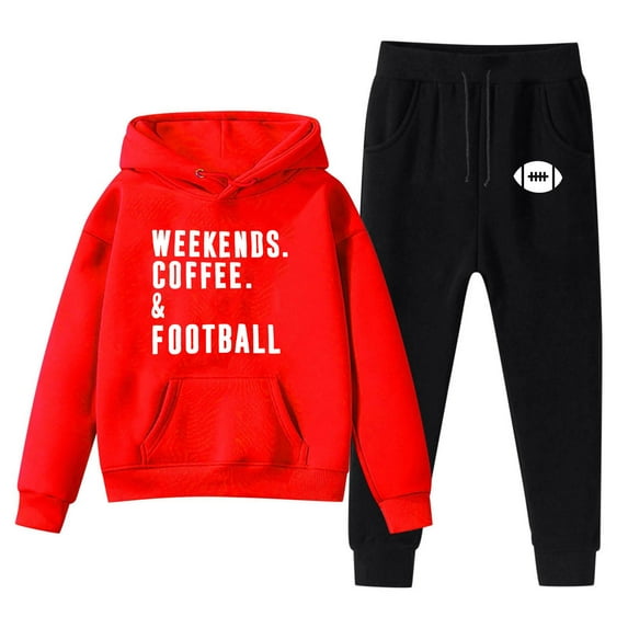 LUOGENLI Boys Shorts Size 5-6 Youth Kids Hoodie Sweatshirt and Sweatpants Cartoon Football Prints Pullover Hoodie Set Tracksuit 2 Piece Outfits Boys Shorts Size 10-12 Boys Shorts Size 5T-6T 4-5Years