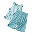 thumbnail image 1 of LUOGENLI Boys Shorts Size 8 Children's Striped Tank Shorts Two Piece Summer Boys Loose Sleeveless Pajamas Thin Girls Air Conditioned Loungewear Boys Shorts Size 7 Slim Fit 4-5 Years, 1 of 3