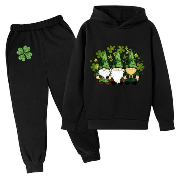 LUOGENLI Boys Suits Size 12 Green Kids Hoodie Sweatshirt And Sweatpants Irish Festival Pullover Hoodie Set Tracksuit 2 Piece Outfits Boys Outfits Size 7 Blue Boys Outfits 12-14 Years Old 4-5 Years