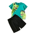 thumbnail image 1 of LUOGENLI Boys Suits Size 6 Slim Fit Toddler Boys Short Sleeve Dinosaur Prints T Shirt Tops Shorts Child Kids 2Pc Set Outfits Clothes Outfits For Boys Size 7 Boys Outfits 2T Summer 4-5 Years, 1 of 7