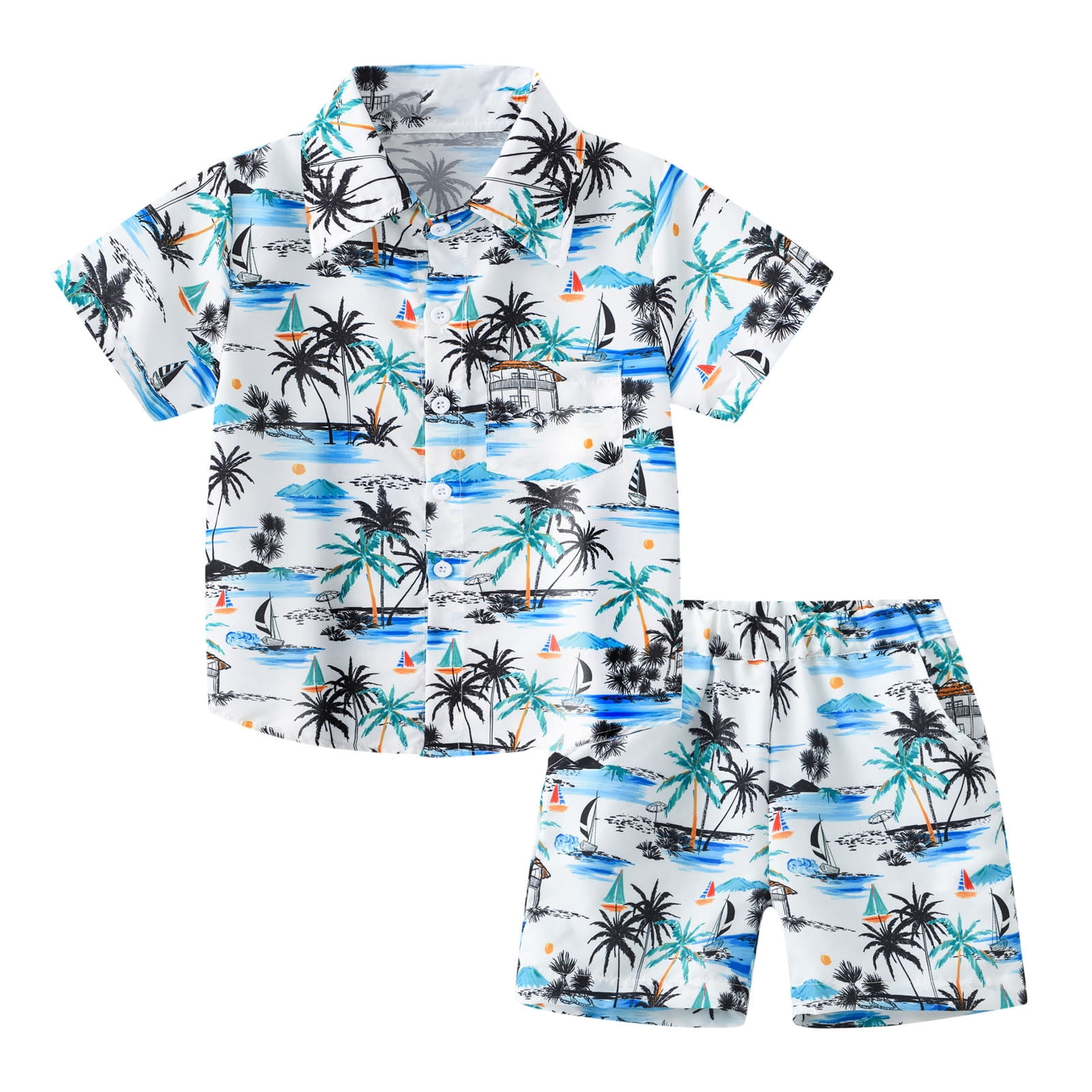 LUOGENLI Boys Suits Size 78 Toddler Boys Girls Short Sleeve Summer