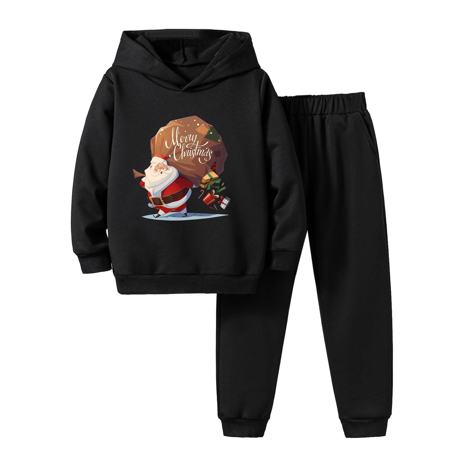 LUOGENLI Boys Suits Size 8 Navy Toddler Boys Girls Winter Christmas Long Sleeve Cartoon Prints Hoodie Tops Pants 2Pcs Outfits Clothes Set Boys Outfits Size 8-9 Boys Suits Size 16 Slim 9-10 Years