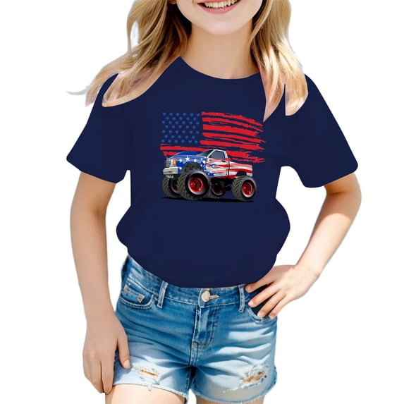 LUOGENLI Boys T Shirts 10-12 Cotton Kids Boys Girls America Flag Shirts 4th of July T Shirt Toddler Girls Cotton Patriotic Tops Tee Independence Day Clothes Boys T Shirts Size 10-12 Sports 6-7 Years