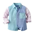 thumbnail image 1 of LUOGENLI Boys T Shirts Size 10-12 Cotton Toddler Boys Long Sleeve Winter Shirt Tops Coat Outwear for Babys Clothes Patchwork Colours Blue Boys Shirts 6-8 Boys Shirts Size 6 Blue 2-3 Years, 1 of 7