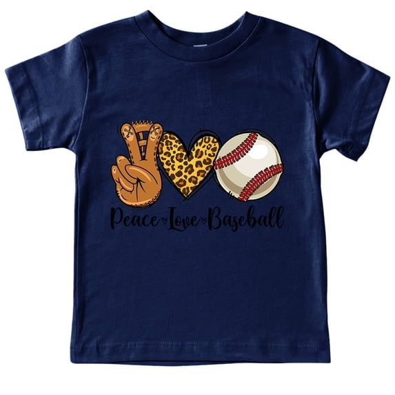 LUOGENLI Boys T Shirts Size 8 Peace Love Baseball Children's T Shirt Round Neck Short Sleeved T Shirt 3 to 14 Years Old Children Boys Shirts 5T Size Boys Shirts Size 5-6 Youth 9-10 Years