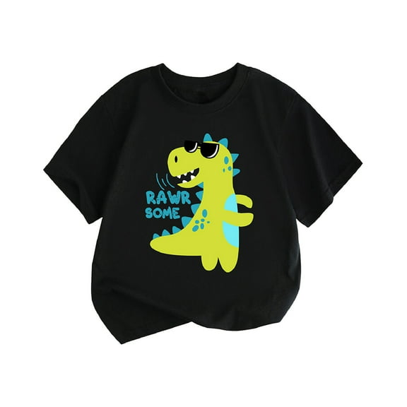 LUOGENLI Boys Tshirts 5 Summer Toddler Boys Girls Short Sleeve Cartoon Letter Prints T Shirt Tops Boys Tshirts 7 Bulk Boys Shirts Size 14-16 6-7 Years