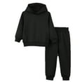 thumbnail image 1 of LUOGENLI Boys Valentines Jumpsuits Fancy Boys' Active Sweatsuit 2 Piece Sweatshirt and Sweatpants Basic Solid Jogger Pants Set (2 8T) Boys Rompers Size 10-12 Shorts Dressy Black 5-6 Years, 1 of 8