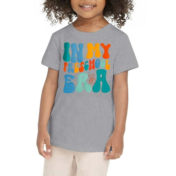 LUOGENLI Comfort Boys Planet Printed Casual Crew Neck Short Sleeved T-Shirt Little Boys Summer Planet Printed Boys Casual T Shirt Tops Boys Shirts Grey 5-6 Years