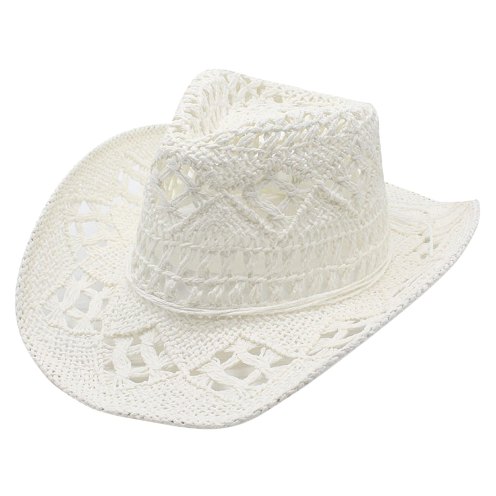 LUOGENLI Cowboy Hat Hanger For Wall Single Women Men Summer Western Cowboy Hat Shapeable Straw Hat Hollowed out Sun Hat Cowboy Hat Rack For Wall White Cowboy Hat Straw Covers Walmart