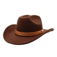 thumbnail image 1 of LUOGENLI Cowboy Hat Men Western New Straight Cowboy Hat British Style Fedora Flat Top Black Top Hat European and Style Hat Sun Hats For Women Wide Brim Ponytail Sun Hats For Women Packable, 1 of 3