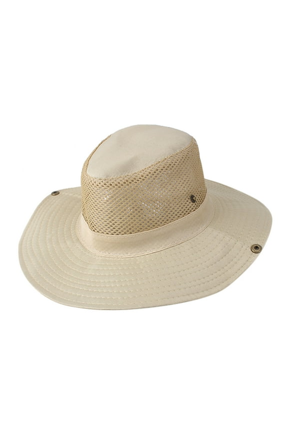 Cowboy Hat Straw Covers Summer Fishing Sunshade Hat OutdoorBreathable Sandal Hat Western Cowboy Sunshade Hat Net Hat Bucket Hats For Men Xl/Xxl Cowboy Hat For Women Western