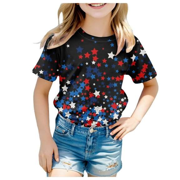 LUOGENLI Crop Tops for Girls 10-12 Summer Girls Short Sleeve Tee Summer Crewneck T Shirt Casual Fit Basic Shirts Girls Tops Size 10-12 Girls Summer Tops Size 12-14 12-13 Years