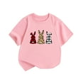 thumbnail image 1 of LUOGENLI Crop Tops for Girls 7-8 Summer New Children's Clothing Fashion Girls Short Sleeve T Shirt Easter Bunny Printed Round Neck ChildT Shirt Tops for Girls 6-7 Summer Tops for Girls 9-10 5-6 Years, 1 of 6