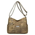 thumbnail image 1 of LUOGENLI Crossbody Bags for Women Medium Size Travel Women Shoulder Bag Fashionable New Pattern Simple Solid Color Retro Practical Large Zipper Messenger Bag Crossbody Bags for Women Leather Woven, 1 of 5