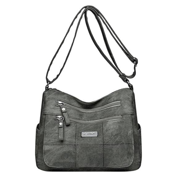 LUOGENLI Crossbody Bags for Women Trendy Leather Women Shoulder Bag Fashionable New Pattern Simple Solid Color Retro Practical Large Zipper Messenger Bag Womens Handbags Crossbody Trendy
