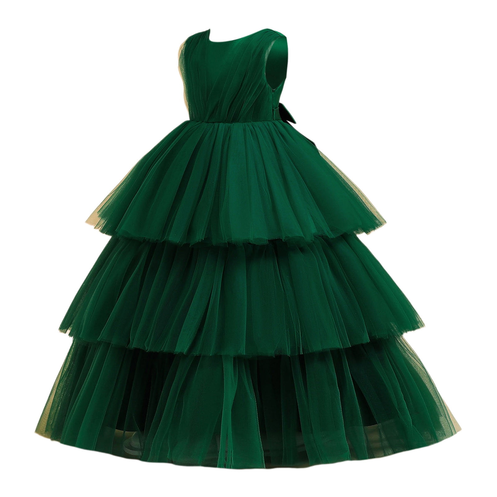 LUOGENLI Dresses For Girls 10-12 Fancy Child Party Dress Girls Sleeveless Cake Fashion Sweet Dress Party Princess Dress Performance Summer Dresses For Girls 14-16 Years Old 8-9 Years