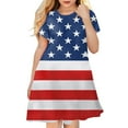 thumbnail image 1 of LUOGENLI Dresses For Girls 12-14 Prom Toddler Kids Girl Fourth Of July Independent Day Star Stripes Prints Short Sleeves Party Costome Princess Dress Graduation Dresses For Girls 5Th Grade 5-6 Years, 1 of 5