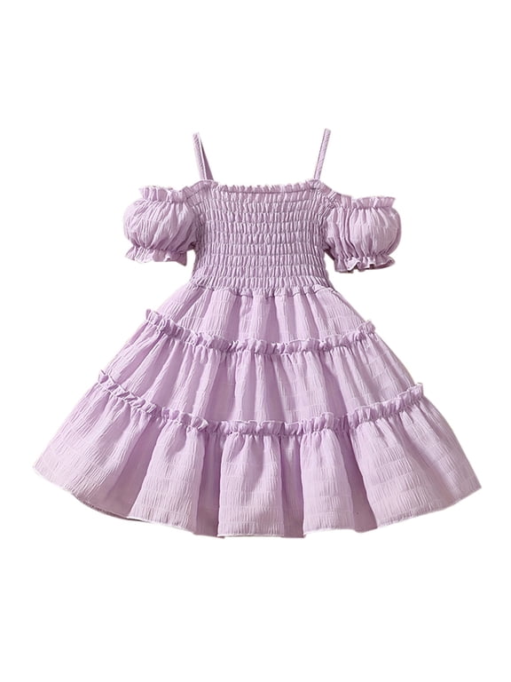 Dresses for Girls 5-6 Toddler Girls Summer Sleeveless Solid Color Princess Dress Dance Party With Belt Clothes Summer Dresses for Girls Graduation Dresses for Girls 18-24 Months