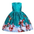thumbnail image 1 of LUOGENLI Dresses Girls Christmas Dresses Size 6-7 Kids Child Girls Pageant Gown Christmas Xmas Dance Party Princess Dress Girls Christmas Dresses Size 7 Summer Green-3 Size 4-5 Years, 1 of 4