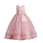 LUOGENLI Dresses For Girls Size 6 Summer Children's Sequin Children's Dress Big Bow Princess Dress Girl Flower Girl Dress Kids Dress Formal Dresses For Girls Size 14-16 4-5 Years