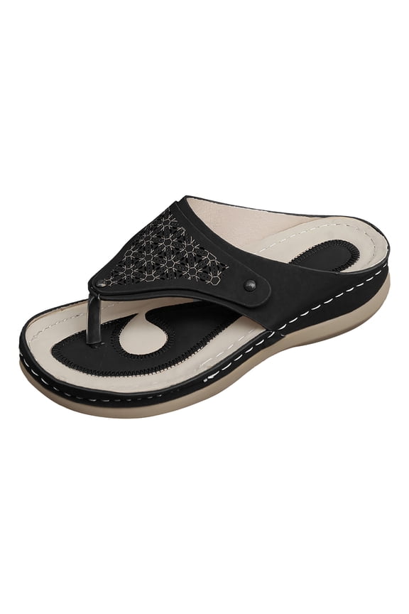 Female Orthopedic Sandals for Women Wide Width Summer Women Summer Comfy Sandals Flat Toe Flip Flops Slider Sandals with Arch Support Open Women Sandals with Arch Support and Cover Toe 37