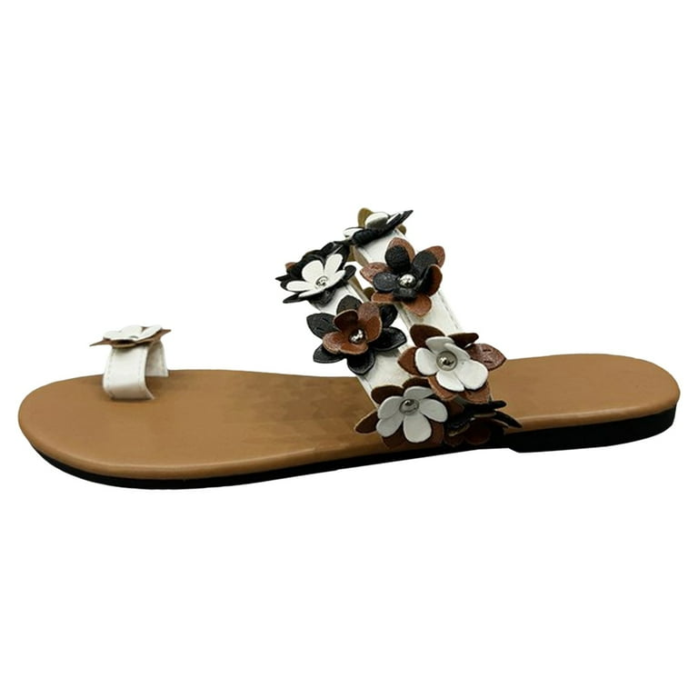 LUOGENLI Female Summer Black Sandals Women Wide Size 11 Toe Fitting Women s Sandals for Vacation Lightweight and Colorful Foreign Trade Oversized