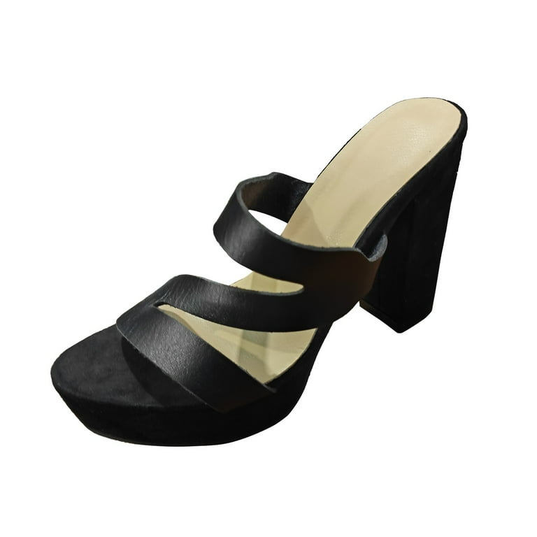 LUOGENLI Female White Heels Wide Feet Women s Summer Fashion Platform High Heels Open Toe Sandals Casual Comfort Sandals Gold Heels 2 Inch Gold Heels