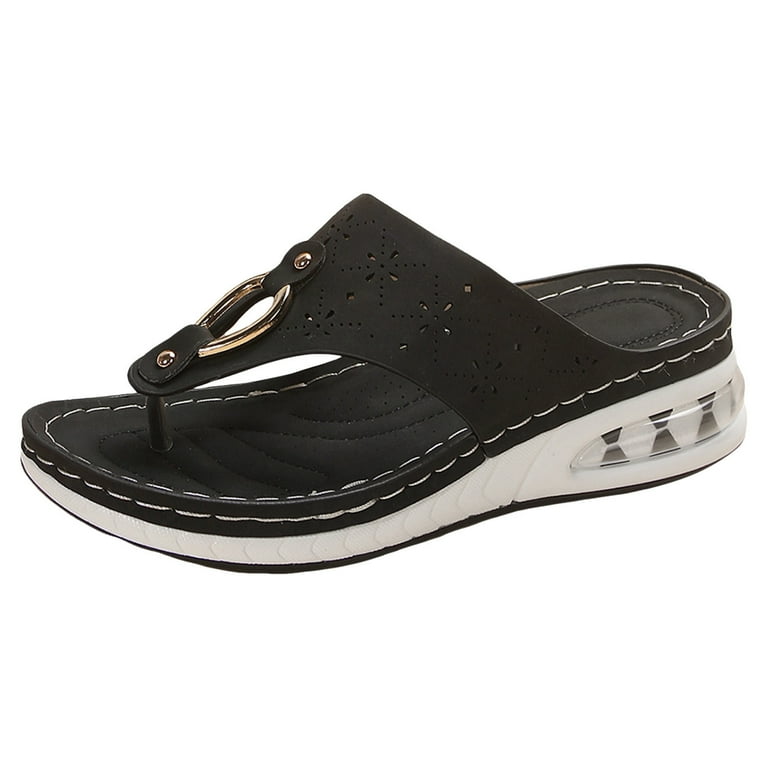 Dressy black flip flops sandals online