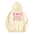 thumbnail image 1 of LUOGENLI Girl Hoodies Size 10-12 Zip Girls Hoodies & Sweatshirts for Kids Fall Winter Heart Print Pullover Long Sleeve Hooded Sweatshirt with Pocket for Girls 2 14 Beige Size 4-5 Years, 1 of 4