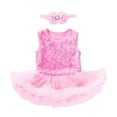 thumbnail image 1 of LUOGENLI Girl Summer Outfits 5T Summer Baby Girls Birthday Tutu Dress Rose Romper Bodysuits Lace Skirt Sleeveless Jumpsuits Headband Princess Outfit Girls Summer Outfits Size 6/6X 3-6 Months, 1 of 4