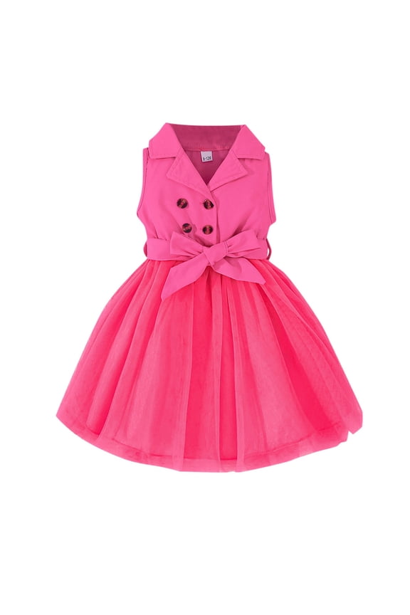 Girl Summer Outfits Size 6T Toddler Girls Princess Dresses Sleeveless Button Tops Sun Dress Tutu Skirts Outfit Girls Summer Outfits Size 12 Months 2-3 Years