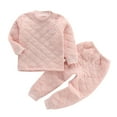 thumbnail image 1 of LUOGENLI Girl Summer Outfits Size 8-10 Under 20 Children's Warm Underwear Set Clip Cotton New Baby Warm Thickening Plus Cotton Undercoat Winter Children's Clothing 3-6 Months, 1 of 3