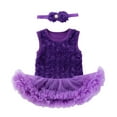 thumbnail image 1 of LUOGENLI Girl Summer Outfits Size 8-10 Under 20 Summer Baby Girls Birthday Tutu Dress Rose Romper Bodysuits Lace Skirt Sleeveless Jumpsuits Headband Princess Outfit 0-3 Months, 1 of 9