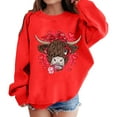 thumbnail image 1 of LUOGENLI Girl Sweatshirts Girls' Fashion Casual Round Neck Hoodless Long Sleeve Valentine's Day Printed Sweater Top Hoodies for Boys 12-14 Years Red Size 4-5 Years, 1 of 4