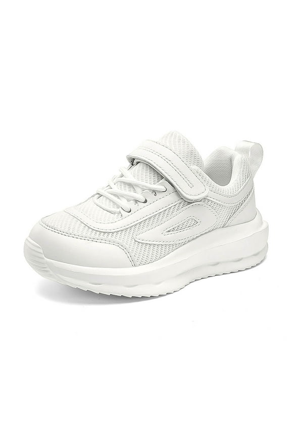 Girls Cowboy Boots Size 1 Big Kids Children's Net Breathable Solid Color Flying Woven Sports Shoes for Boys and Girls School Casual Lightweight Soft Soled Shoes White 9-9.5 Years