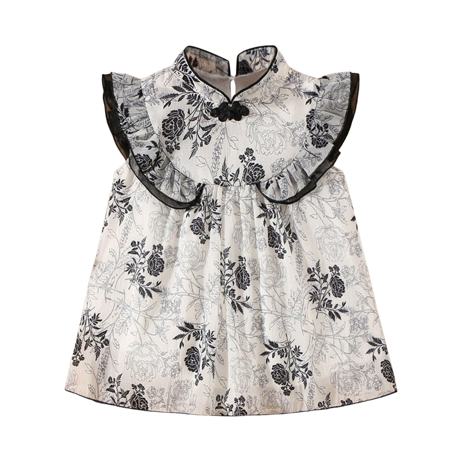 LUOGENLI Girls' Dresses Black and Gold Girls Toddler Summer Casual