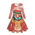 thumbnail image 1 of LUOGENLI Girls Dresses Size 10-12 Cotton Kids Toddler Girls Christmas Trees Deer Print Christmas Long Sleeve Party Princess Dress Dresses for Girls 14-16 Years Old 8-9 Years, 1 of 3