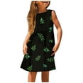 thumbnail image 1 of LUOGENLI Graduation Dresses For Girls 5Th Grade Girls Fashion Cute Spring And Summer Printed Round Neck Sleeveless Casual Dress Girls Dresses Size 5-6 Dresses For Girls Size 12-14 9-10, 1 of 5